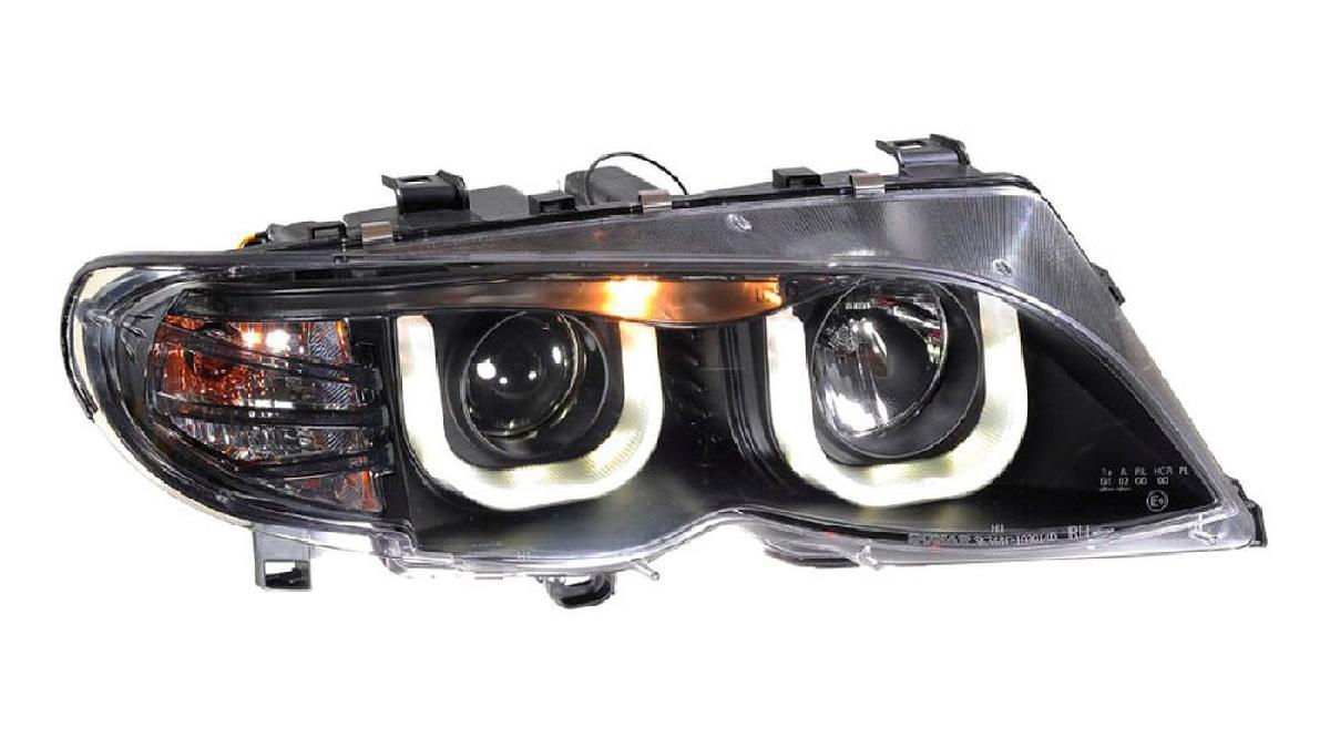 Set+de+phares+look-diurnes+sur+mesure+pour+BMW+S%C3%A9rie+3+E46+Sedan%2FTouring+2002-2005+-+Noir+-+incl.+Moteur